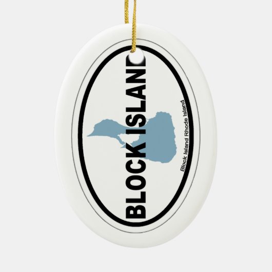 Blok Island Keramisch Ornament (Achterkant)