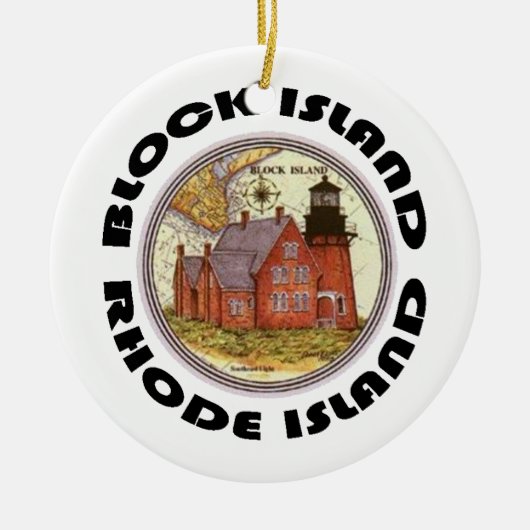 Blok Island Keramisch Ornament (Voorkant)