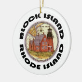Blok Island Keramisch Ornament (Links)