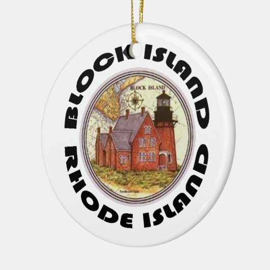 Blok Island Keramisch Ornament (Links)