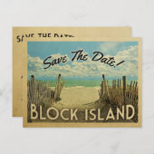 Blok Island Save the Date  Nautical Aankondigingskaart (Voorkant / Achterkant)