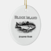 Blok Island  Striped Bass Logo Keramisch Ornament (Rechts)