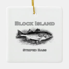 Blok Island  Striped Bass Logo Keramisch Ornament