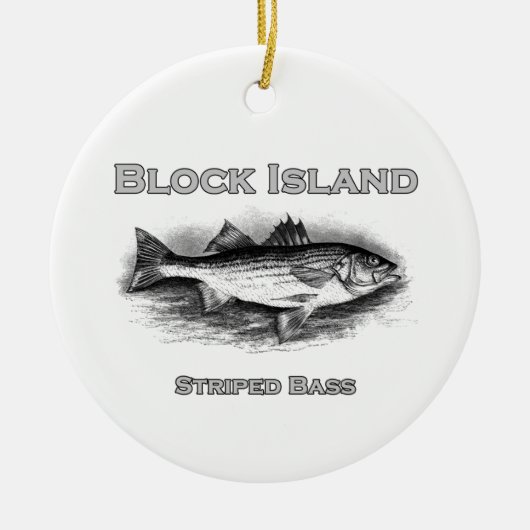 Blok Island  Striped Bass Logo Keramisch Ornament (Voorkant)