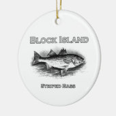 Blok Island  Striped Bass Logo Keramisch Ornament (Links)