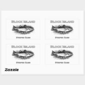 Blok Island  Striped Bass Logo Rechthoekige Sticker (Vel)