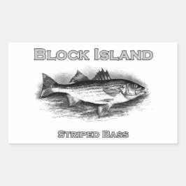 Blok Island  Striped Bass Logo Rechthoekige Sticker