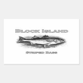 Blok Island Striped Bass Logo Rechthoekige Sticker