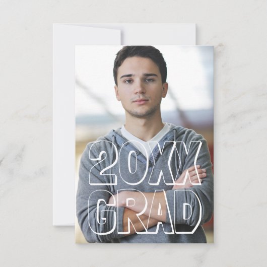 Blok letters grijs 3x5 - Aankondiging Afstuderen (Voorkant)