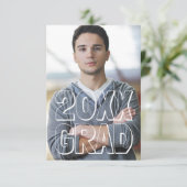 Blok letters grijs 3x5 - Aankondiging Afstuderen (Staand voorkant)