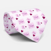 Blok liefde hartpatroon2 stropdas (Opgerold)