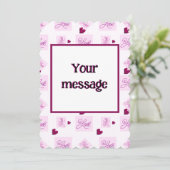 Blok liefde hartpatroon feestdagenkaart (Staand voorkant)