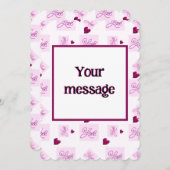 Blok liefde hartpatroon feestdagenkaart (Voorkant / Achterkant)