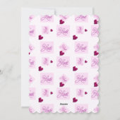 Blok liefde hartpatroon feestdagenkaart (Achterkant)