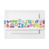 BLOK Mitzvah Invitation Belly Band Wrap Uitnodigingen Wikkel (Voorkant Voorbeeld)