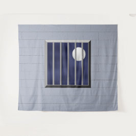 Blok Muur Metalen Bars Volle Maan Achtergrond Hall Wandkleed