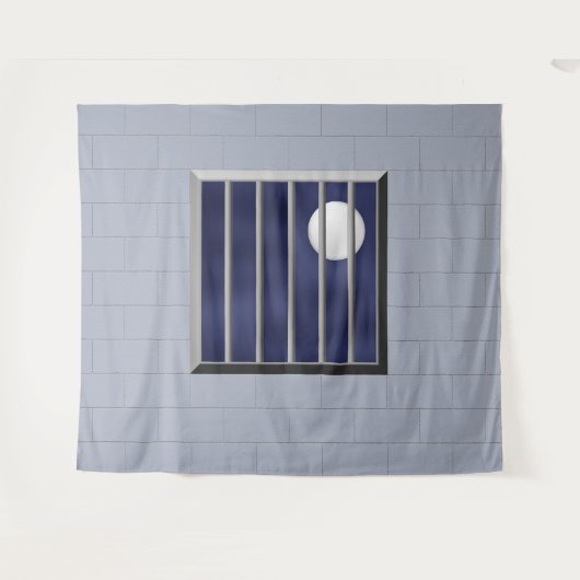 Blok Muur Metalen Bars Volle Maan Achtergrond Hall Wandkleed (Voorkant (horizontaal))