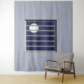 Blok Muur Metalen Bars Volle Maan Achtergrond Hall Wandkleed (In situ)