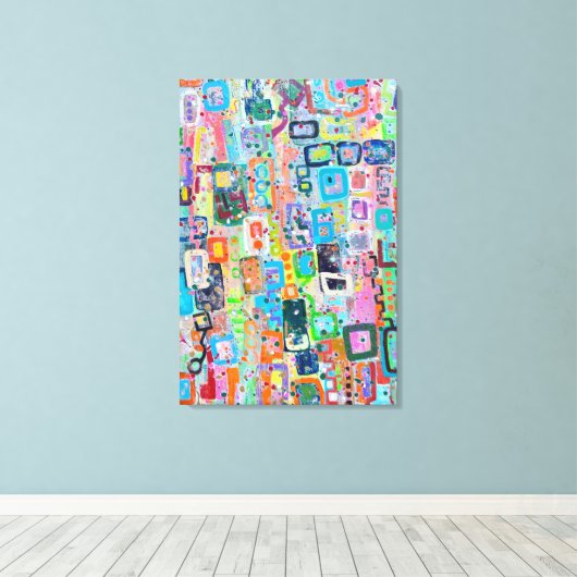 Blok Party 24 x 36 Canvas Print (Insitu (Houten vloer))