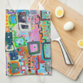Blok Party keukenhanddoek (Quarter Fold)