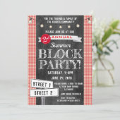 Blok Party Uitnodiging Summer Street Party HOA (Staand voorkant)