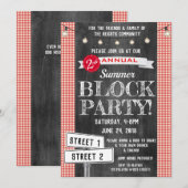 Blok Party Uitnodiging Summer Street Party HOA (Voorkant / Achterkant)