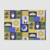 Blok Patchwork (Middernacht Haard) Tissuepapier (Voorkant)