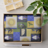 Blok Patchwork (Middernacht Haard) Tissuepapier (Geschenk)