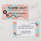 Blok patchwork-quilter quilter-quilter naadstress visitekaartje (Voorkant / Achterkant)