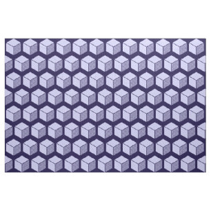 Blok Patroon 02 - Powder Blue op Deep Indigo Stof