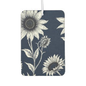 Blok print blauw en wit Zonnebloemen Luchtverfrisser (Voorkant)