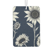 Blok print blauw en wit Zonnebloemen Luchtverfrisser (Achterkant)