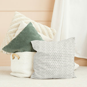 Blok print geïnspireerd lichtgroene bloemen kussen