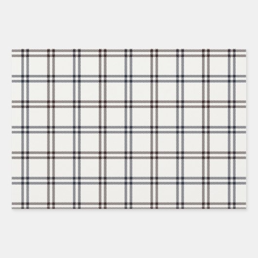 Blok print geïnspireerd wikkelpapier Set van 3 Inpakpapier Vel (Voorkant 3)