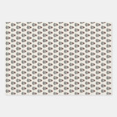 Blok print geïnspireerd wikkelpapier Set van 3 Inpakpapier Vel (Voorkant 2)