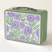 Blok Print Lavendel groen en wit bloemontwerp (Achterkant)