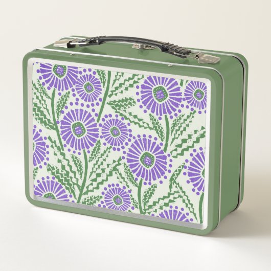 Blok Print Lavendel groen en wit bloemontwerp (Achterkant)