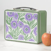 Blok Print Lavendel groen en wit bloemontwerp (In situ)