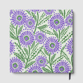 Blok Print Lavendel groen en wit bloemontwerp Gastenboek (Achterkant)