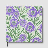 Blok Print Lavendel groen en wit bloemontwerp Gastenboek (Voorkant)