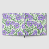 Blok Print Lavendel groen en wit bloemontwerp Gastenboek (Volledig)