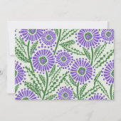 Blok Print Lavendel groen en wit bloemontwerp Kaart (Voorkant)