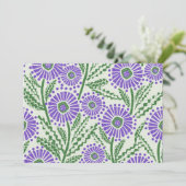 Blok Print Lavendel groen en wit bloemontwerp Kaart (Staand voorkant)