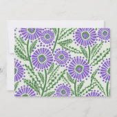 Blok Print Lavendel groen en wit bloemontwerp Kaart (Achterkant)