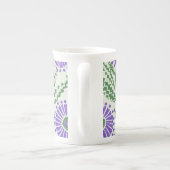 Blok Print Lavendel groen en wit bloemontwerp Porselein Kop (Achterkant)