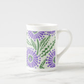 Blok Print Lavendel groen en wit bloemontwerp Porselein Kop (Rechts)