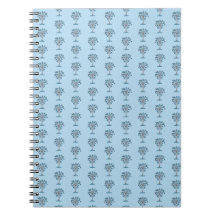 Blok Print Palmetto Tree Spiral Journal