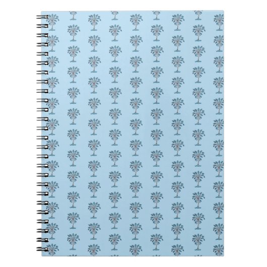 Blok Print Palmetto Tree Spiral Journal Notitieboek (Voorkant)