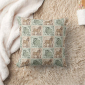 Blok Print Schaap Ezel Quilt - Groen Bruin Kussen (Deken)