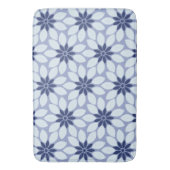 Blok Print Tegelbloemen blauw Badmat (Voorkant Verticaal)